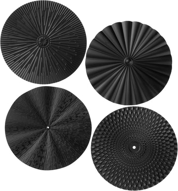 Inch Black Metal Wall Art Decor Modern Sunburst Decor - Set of 4