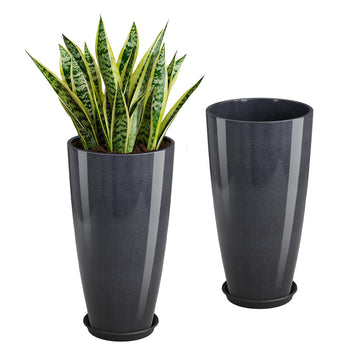 21 inch Tall Planters for Outdoor & Indoor Plants, 2 Pack Sturdy Plant-Flower-Tree Pots for Front Porch Patio Deck