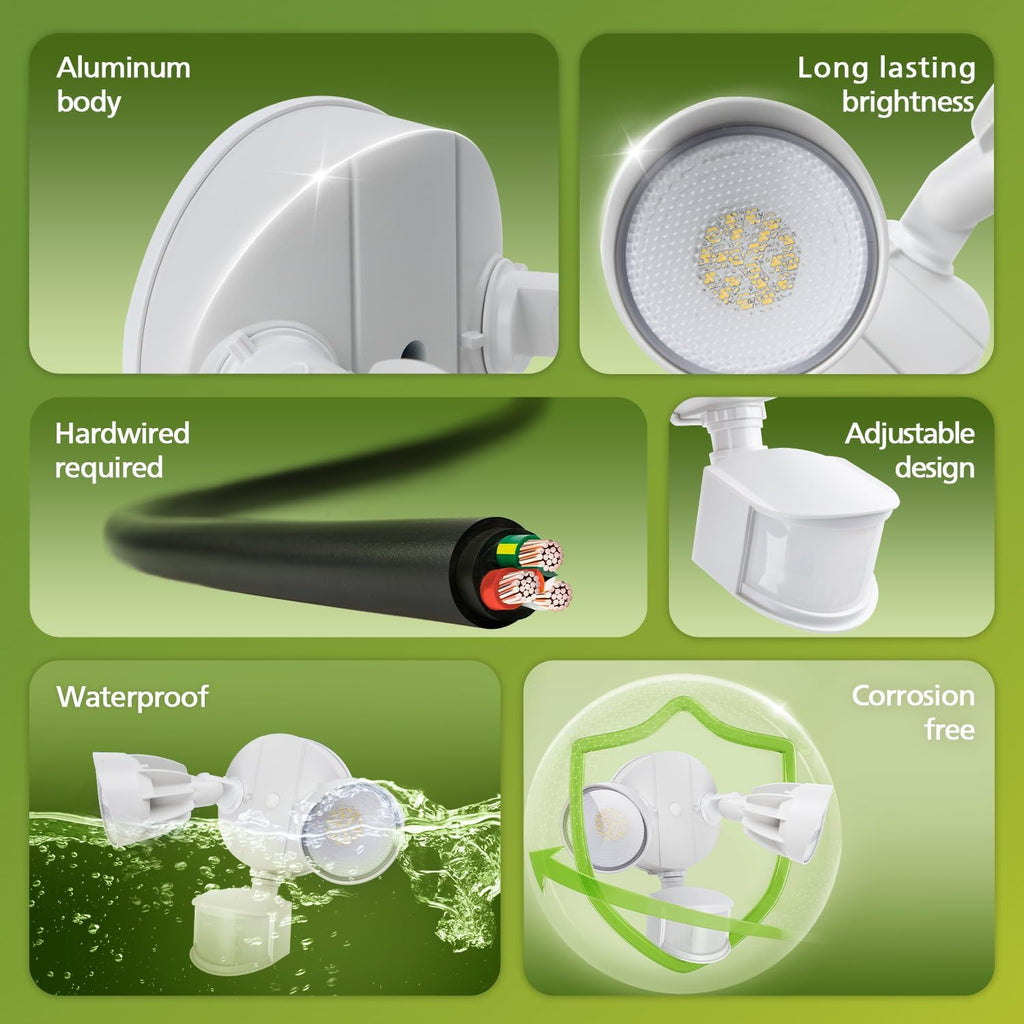 44W 3500/4200 lm LED Security Light Outdoor Motion Sensor/Dusk to Dawn, 5000K Daylight Flood Light, Waterproof, Dusk