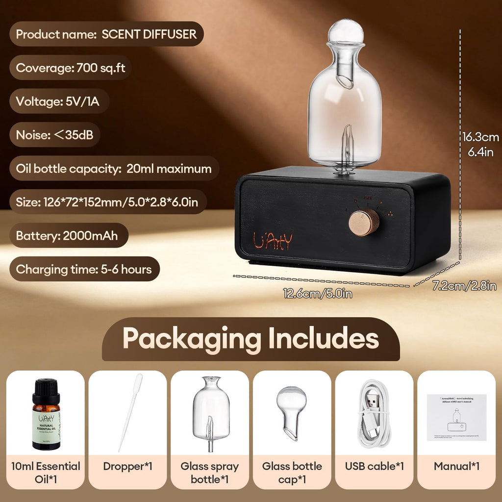 Glass Waterless Essential Oil Diffuser Upgraded, Nebulizing diffusers