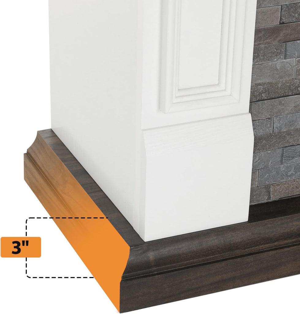 44" Electric Fireplace with Mantel, Tall Fireplace Heater Freestanding, Realistic Stacked Stone Surround with Timer