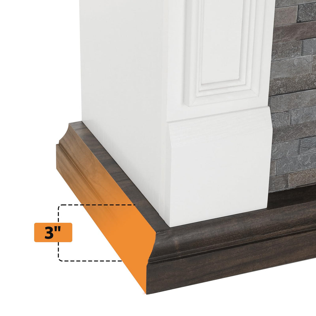44 Inches Electric Fireplace with Mantel, Freestanding Wood Stove Heater, Realistic 3D Dancing Flame Effect and