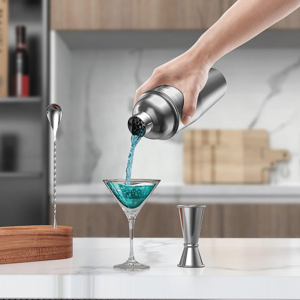 Cocktail Shaker Set,24oz Martini Shaker,Bartender Kit with Stand - Set of 4