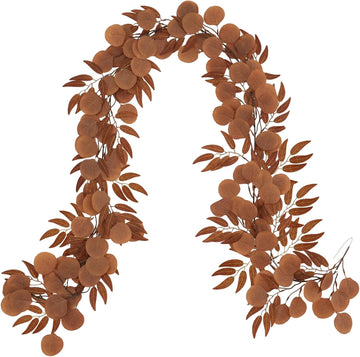 6.5Ft Fall Artificial Eucalyptus Garland with Willow Leaves - Set of 65