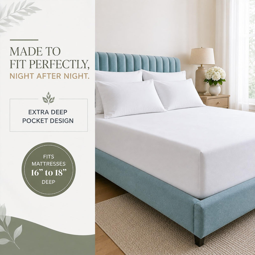 6 Piece King Sheet Set - 100% Egyptian Cotton Sheets, Hotel Luxury Bedding, 18" Deep Pocket, Cooling Soft Breathable