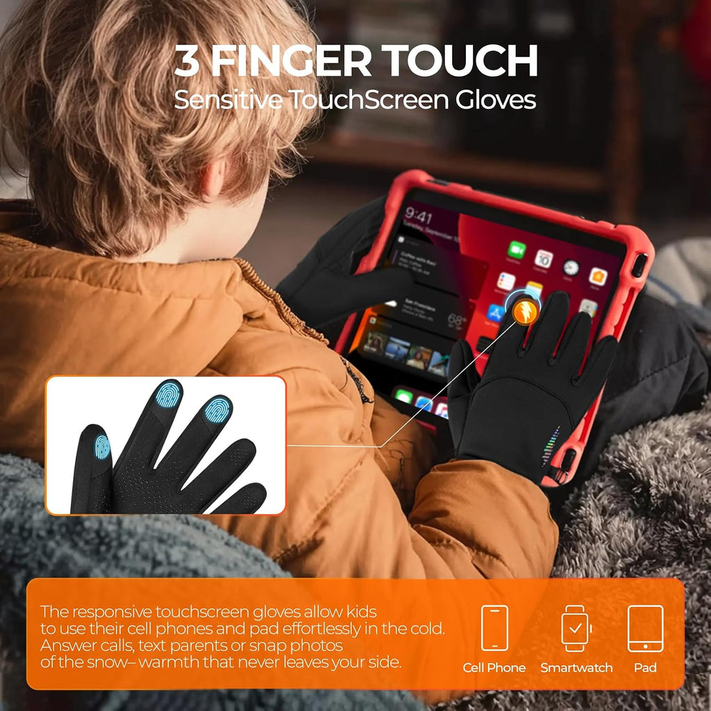 Kids Warm Winter Gloves Touchscreen Cycling Running Cold Weather