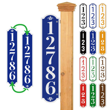 Double Sided House Address Sign, Custom Reflective Mailbox Post Sign (C01)