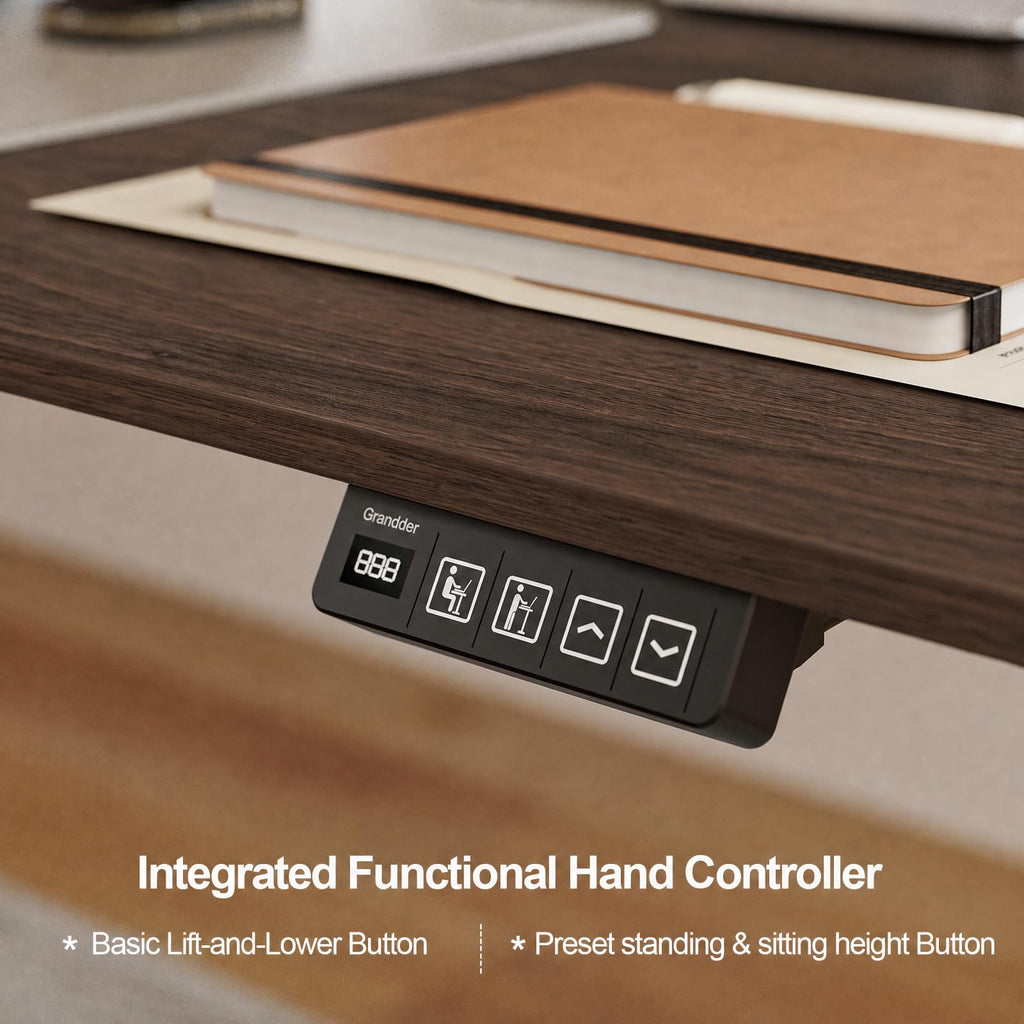 63 x 55 Inch L Shaped Standing Desk, Electric Height Adjustable Corner Stand Up Desk, Sit Stand Corner Table Home