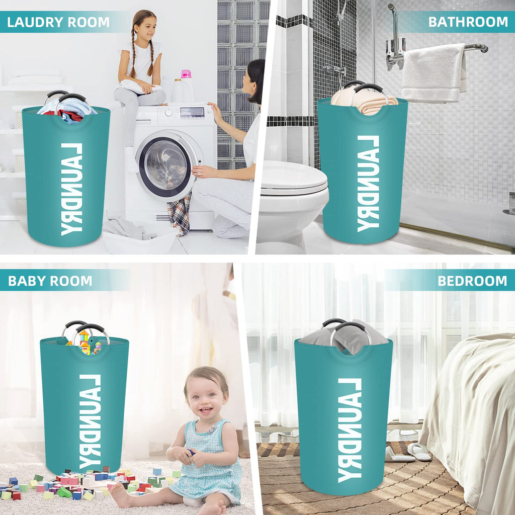 115L Large Laundry Basket, Dirty Clothes Waterproof Laundry Hamper, Green