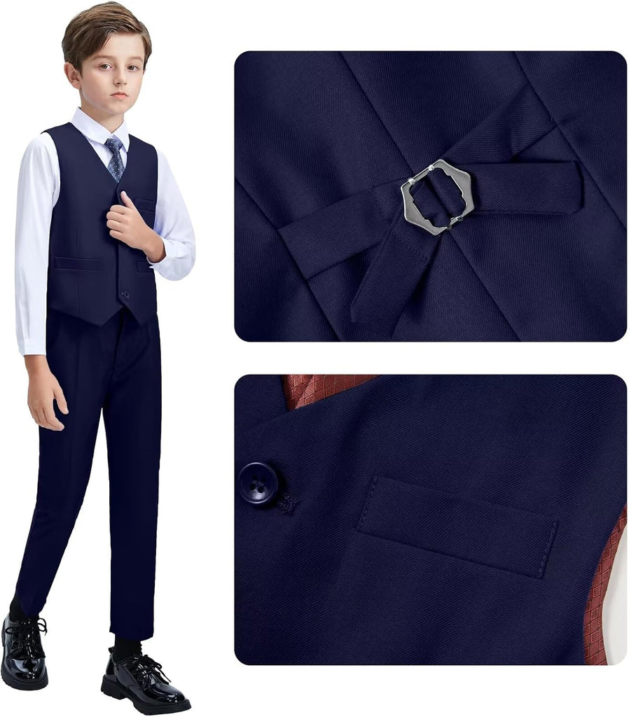 Kids Suits Tuxedo for Boys Toddler Dress Vest Pants Set Ring Bearer Outfit