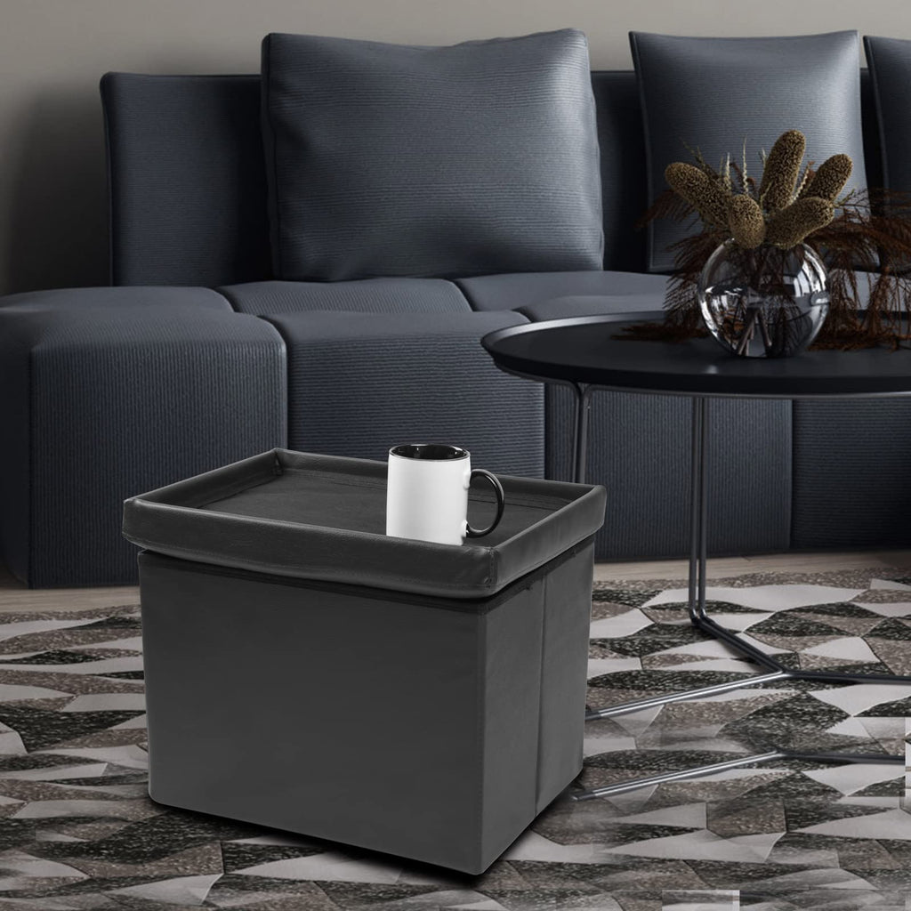 Storage Ottoman Footrest Stool Small Ottoman with Storage Foldable Ottoman Leather Foot Rest Footstool Bench