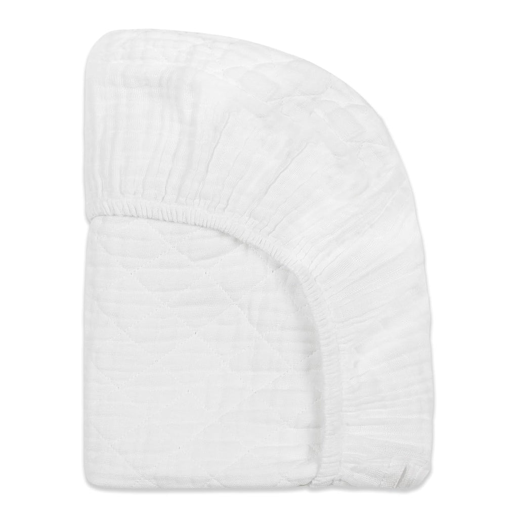 100% Quilted Organic Cotton Changing Pad Cover in Plain White