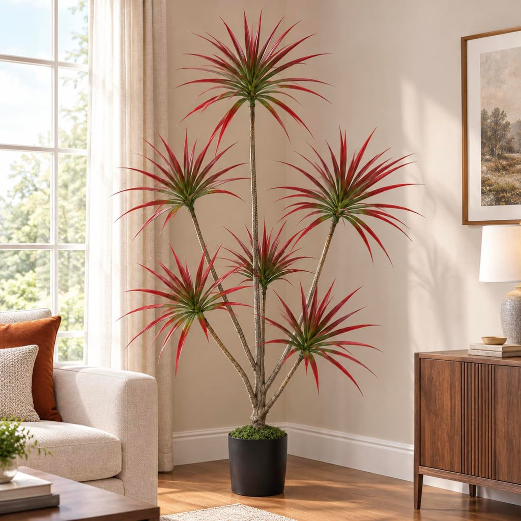 6ft Dracaena Artificial Plant Trees Artificial Indoor Red Artificial Tree