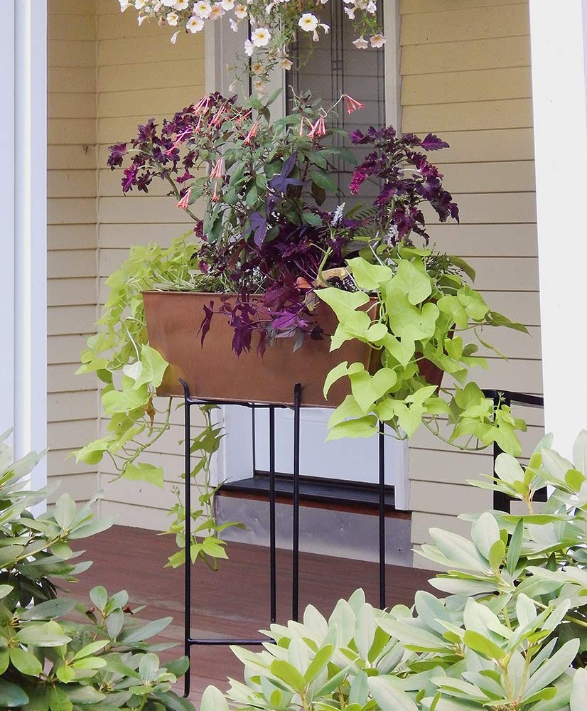 Plain Copper Flowerbox, Large Copper Window Flowerbox Planter, Large, Antique Copper Finish