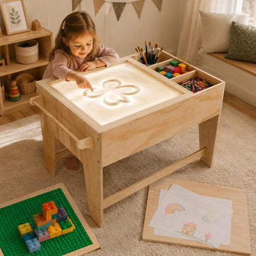 Light Table for Kids, in-1 Activity Table with Storage & LED Light