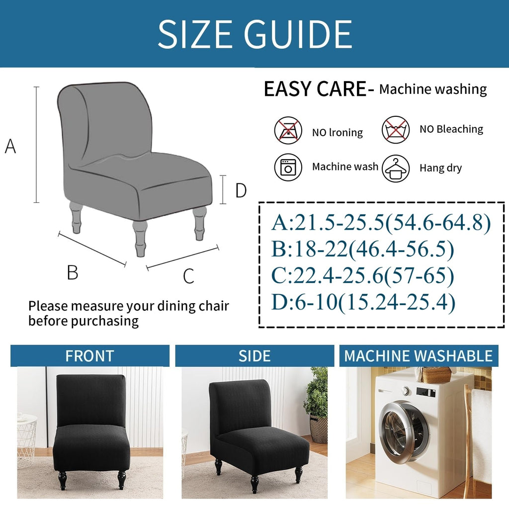 Armless Accent Chairs Covers, Thick Armless Recliner Sofa Cover Stretchable, Removable Armless Chair Slipcover for