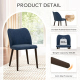 Upholstered Dining Chairs Set of 4, Modern PU Leather Kitchen and Dining Room Side Chairs with Padded Seat and Wood Legs, Blue