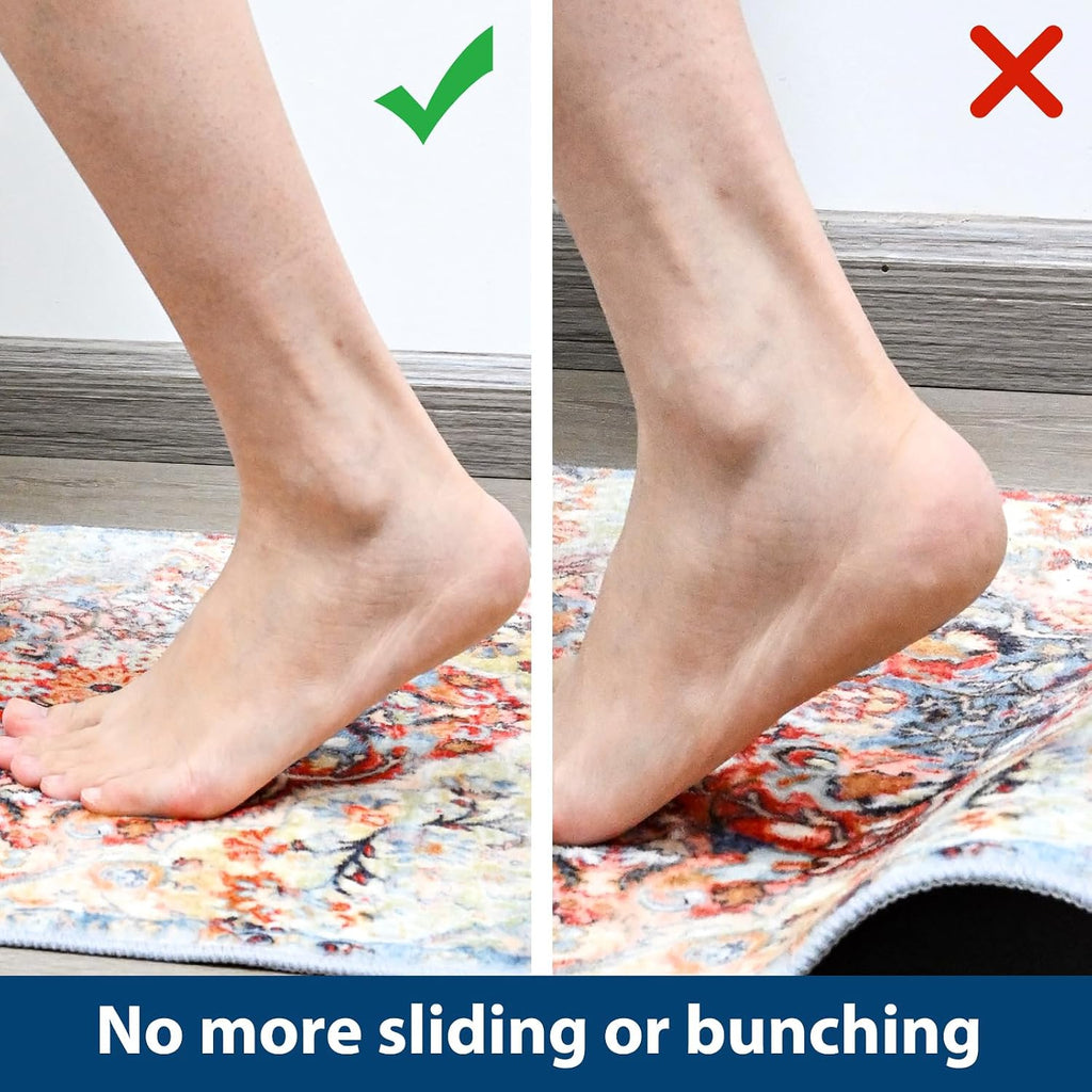 Non Slip Rug Pads for Hardwood Floors, 2x10 Rug Pad Gripper for Area Rugs, Under Carpet Anti Skid Mat, Black, Keep - Set of 20