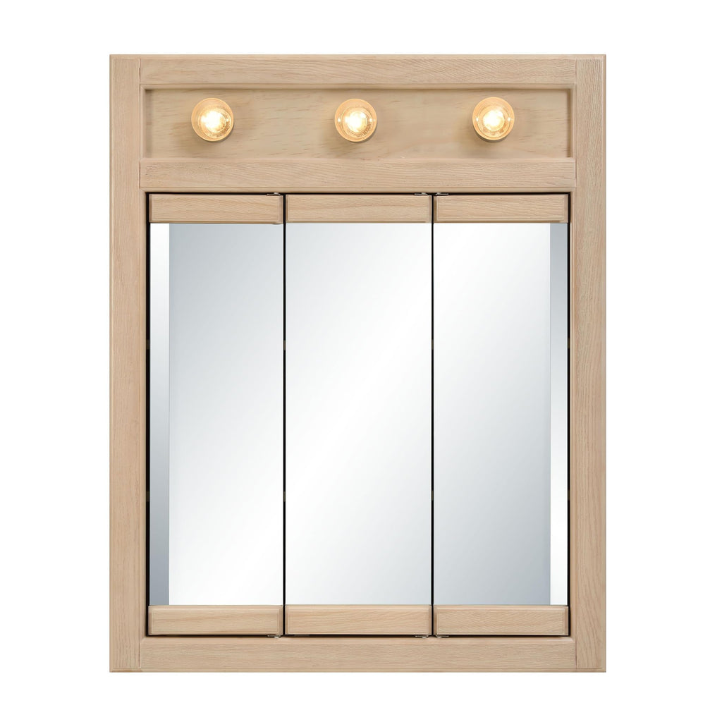 Richland Tri-View Medicine Cabinet, 24", White Oak