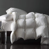 Premium Feathers Down Duvet Insert Comforter Oversized King All Season Medium Warmth White 100% Cott