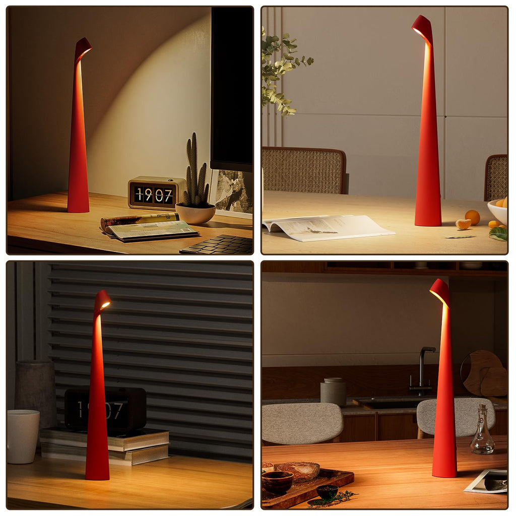Cordless Rechargeable Reading Metal Table Lamp, 3-Level Brightness