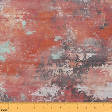 Watercolor Burnt Orange Fabric by the Yard, Modern Abstract