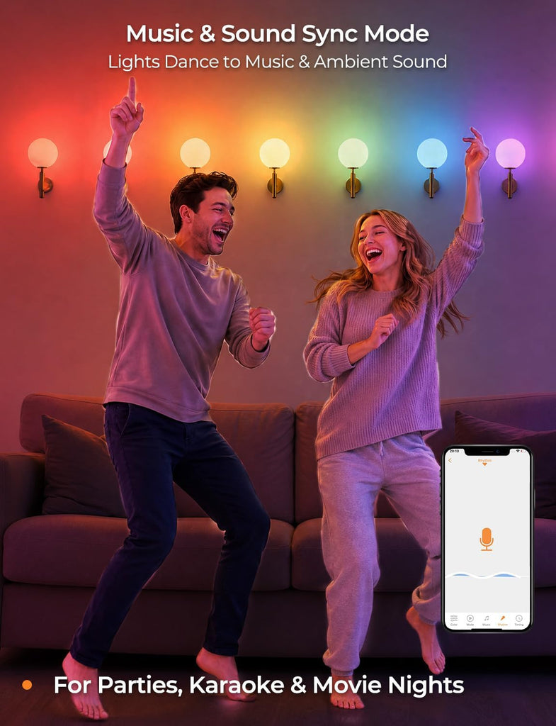 G25 LED Globe Light Bulbs, CRI 95+, Vanity Light Bulbs APP Control
