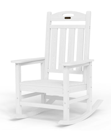 Outdoor Rocking Chair, HDPE Patio Rocking Chair, All Weather, White