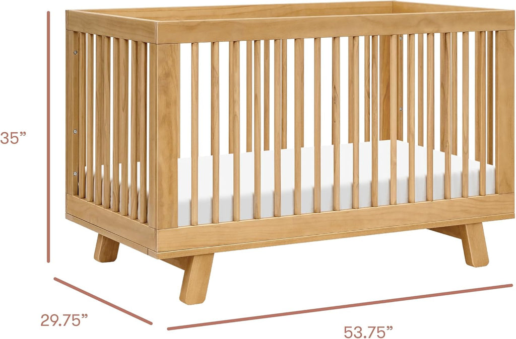 Hudson 3-in-1 Convertible Baby Crib, Honey | Baby Crib Converts to Toddler Bed & Daybed - GREENGUARD Gold Certified