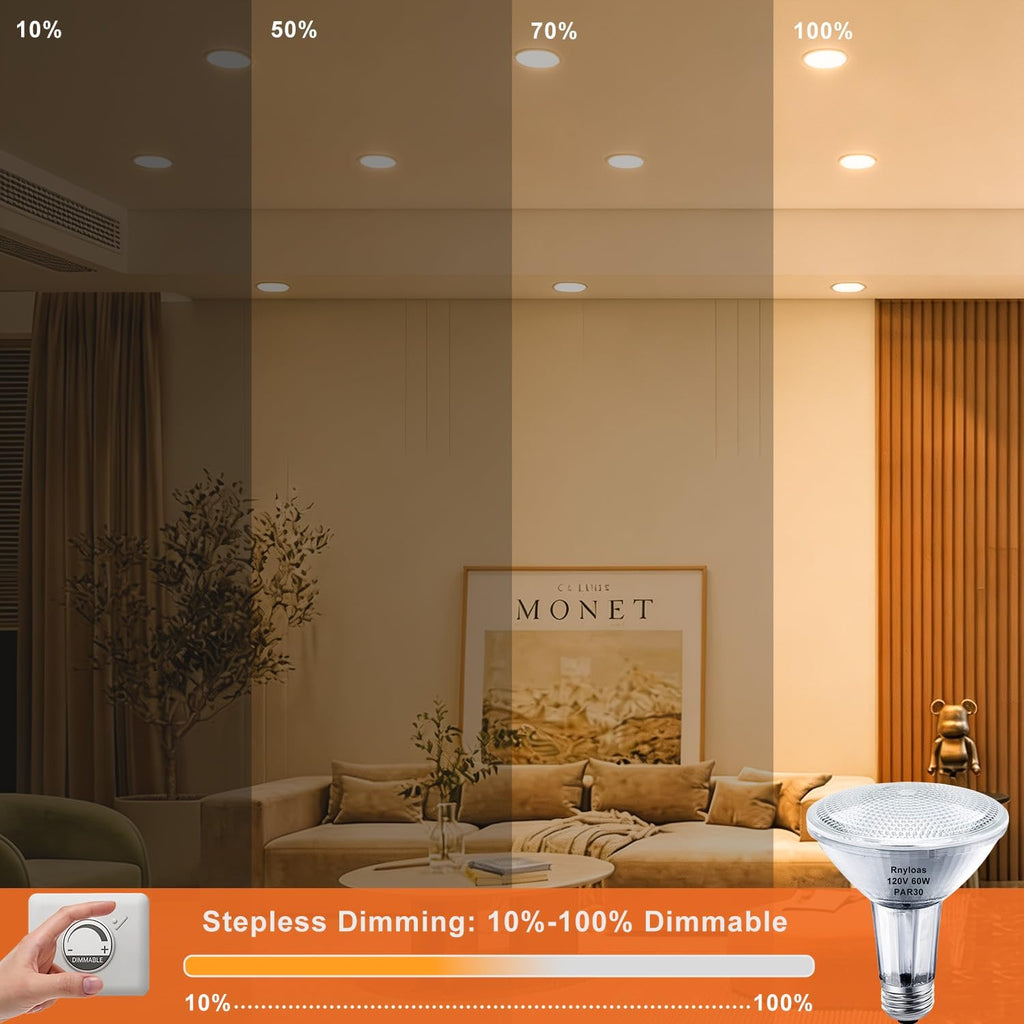 PAR30 Long Neck Halogen Bulb Dimmable 60W 120V 2800K Warm White