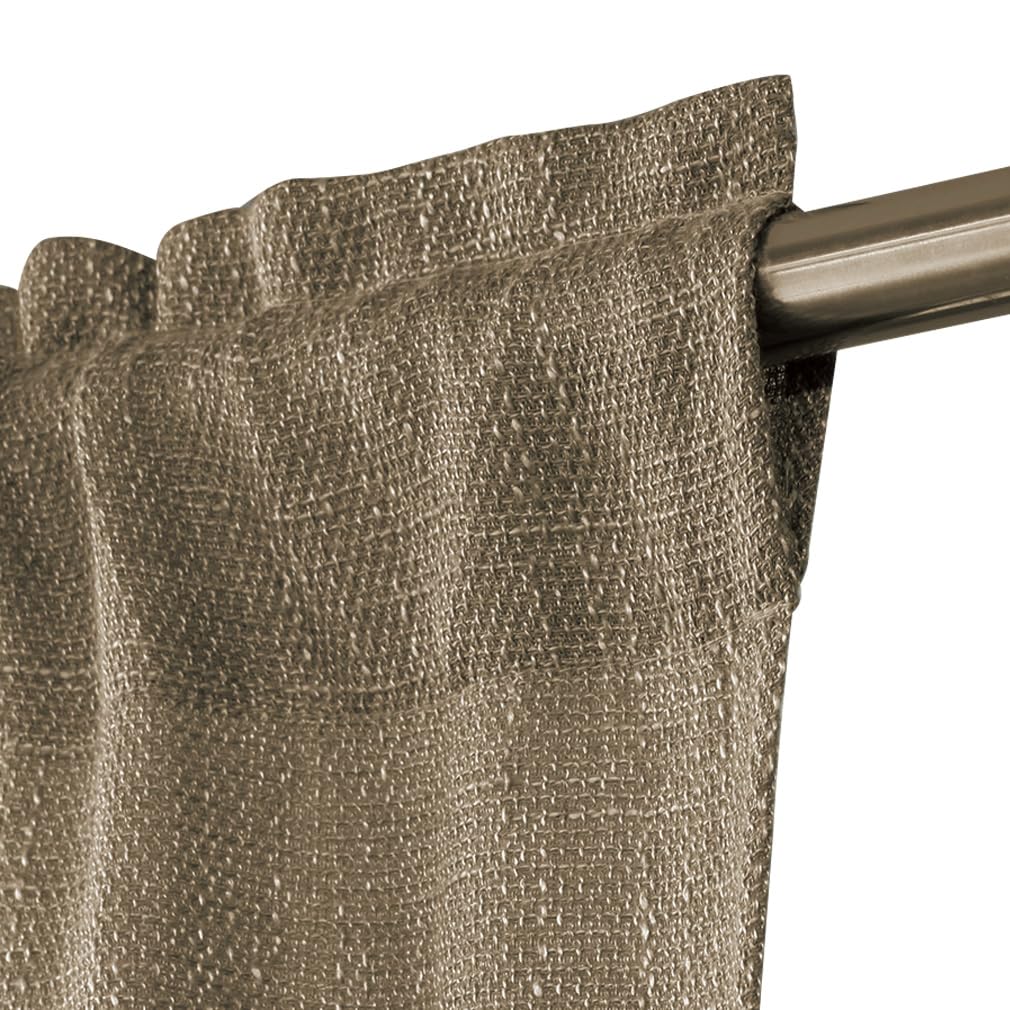 Soft Burlap Look Swag Curtains Rustic Natural Rod Pocket Kitchen Valance Curtain Panels for Small Window 63 inch