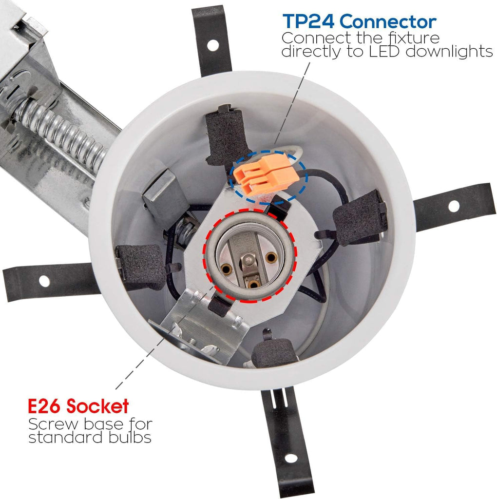 4 Inch Remodel Recessed Lighting Housing IC Rated UL-Listed 8Pack