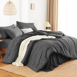 Queen Comforter Set - 7 Pieces Bed in a Bag Queen, Luxury Comforter Set with Sheets for All Season