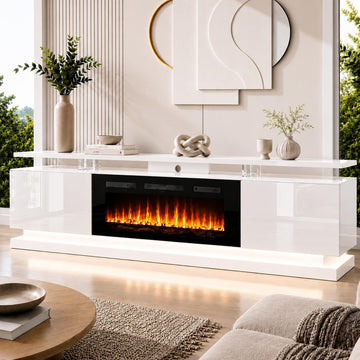 70" for TVs up to 80", White & Black