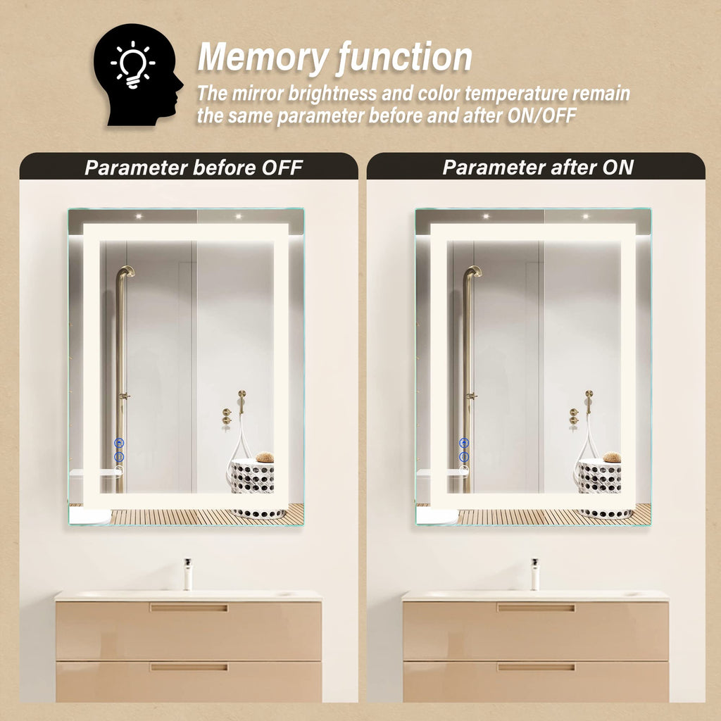 36"x 28" LED Bathroom Mirror with Light