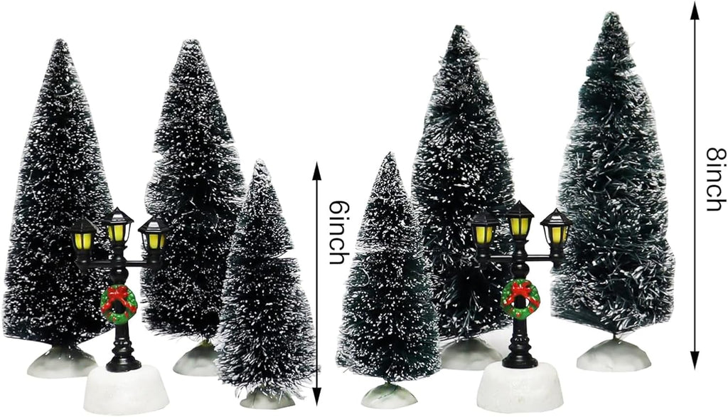 20-Piece Lighted Christmas Village Set with LED Lights Battery Operated Miniature Holiday Town Display Hand-Painted