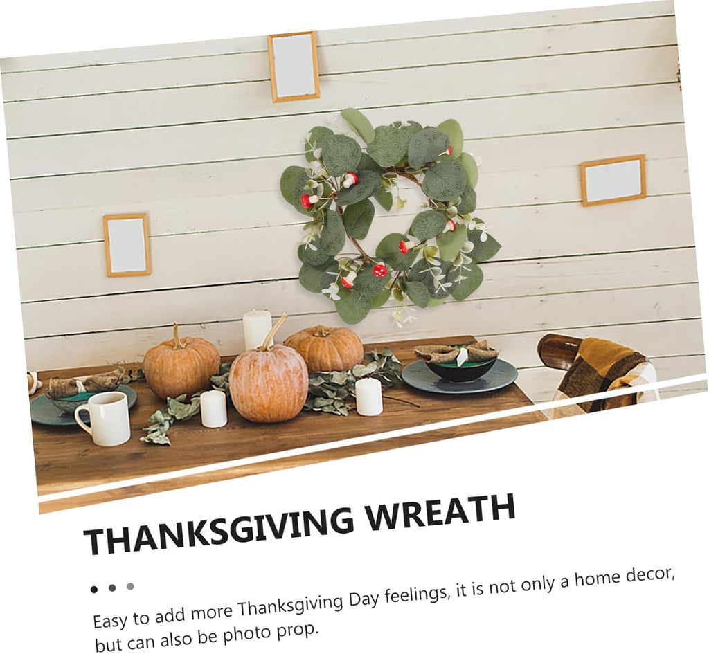 Faux Boxwood Wreath Candle Ring Decor Artificial Plant Wreath Christmas Decor