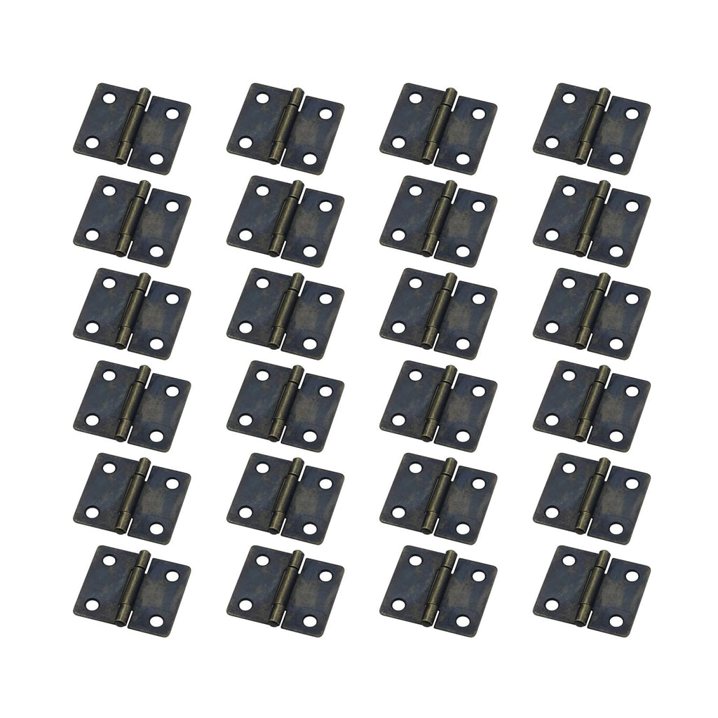 Vintage Bronze Mini Hinges, 1.5" x 1.3" Metal Foldable Hinge 24PCS