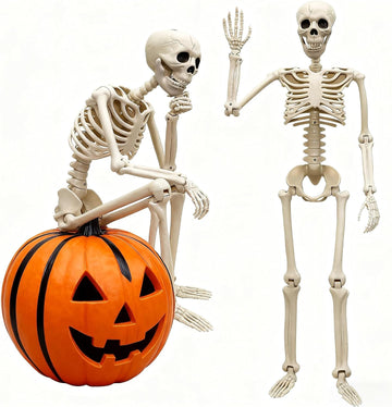 2-Pack 36-Inch Easy to Pose Skeleton Halloween Decoration - Set of 2