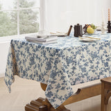 Cotton Linen Rectangle Tablecloth - Pastoral Floral Tablecloth Washable Table Cloth Dining Room Tabl