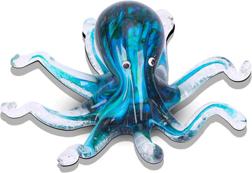 Glass Octopus Statue Home Decor, Hand Blown Glass Decor Ocean Figurines Octopus Sculpture, Murano Art Office Desk