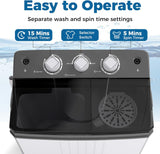 Portable Washing Machine, Twin Tub 20Lbs Capacity, Compact Laundry Washer(12Lbs) and Spinner(8Lbs), Durable Design for