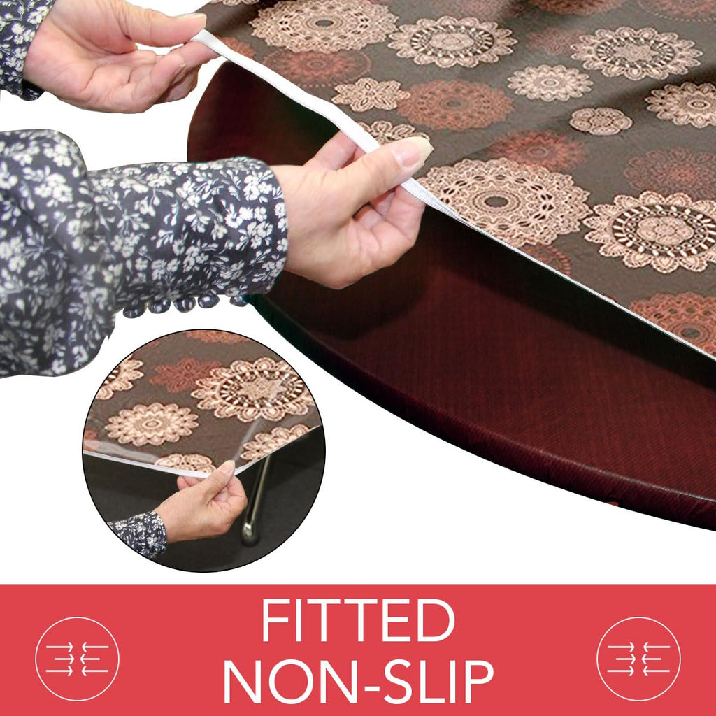 Round Tablecloth, Flannel Backed, Medallion Pattern