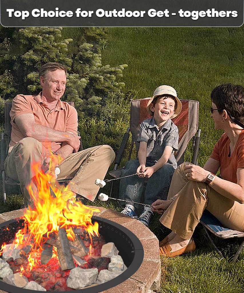31 Inch Smokeless Fire Pit Ring Insert Firepit Kit Outdoor, Black