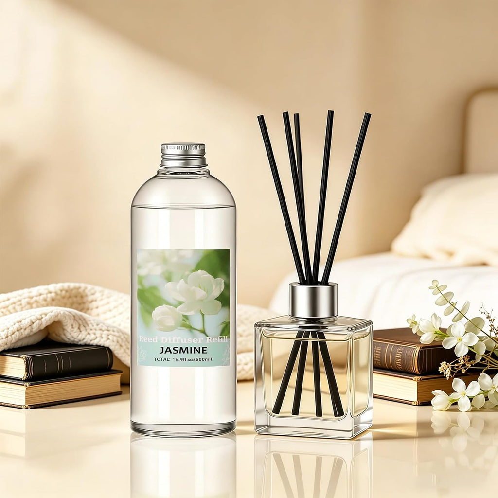 Reed Diffuser Refill, Jasmine Scent Diffuser 500ml Long-Lasting Summer - Set of 169