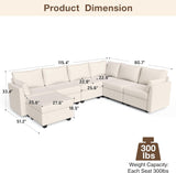 Modular Sectional Sofa Couches, Large Convertible Modular Couches with Storage