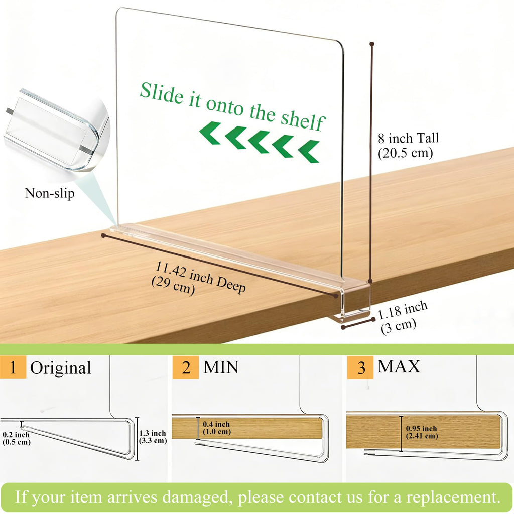 Acrylic Purse Organizer for Closet Shelf Dividers Organization Enthusiasts