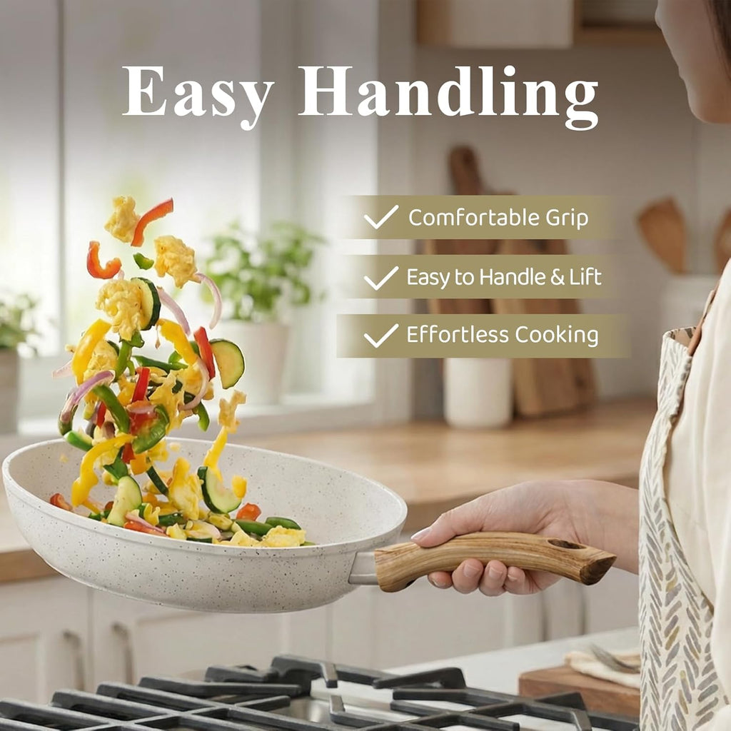 25Pcs Pots and Pans Set Non Stick, Titanium-Reinforced Ceramic Cookware Set Non Stick, Non Toxic PFAS-Free Induction