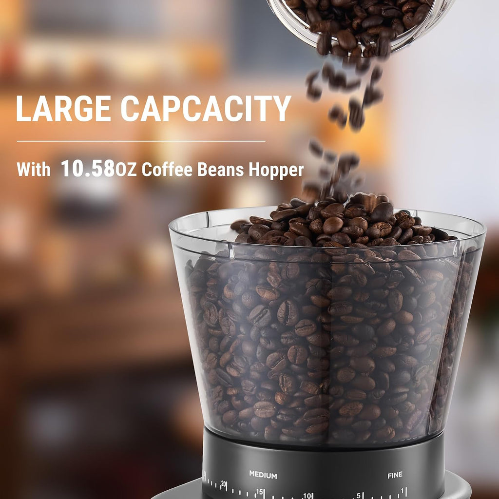 Conical Burr Coffee Grinder Electric, Coffee Grinder with 30 Grind Settings, Adjustable Burr Mill Grinder Use, 2-12