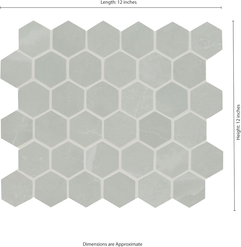 Sande Grey 2in. x 2in. Hexagon Matte Porcelain Mosaic Tile Flooring